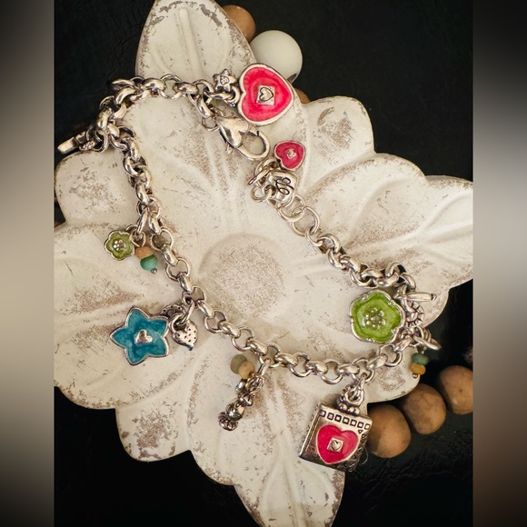 Brighton Havana Silver Charm Bracelet with Multicolor Enamel Charms - Picture 7 of 8